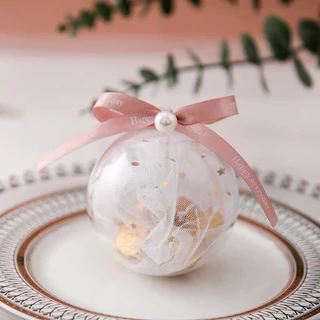 COZII 1pcs โปร่งใสรอบ Ball คริสต์มาสงานแต่งงานตกแต่ง Candy ดอกไม้ลูกตกแต่งบ้าน Drop Ball