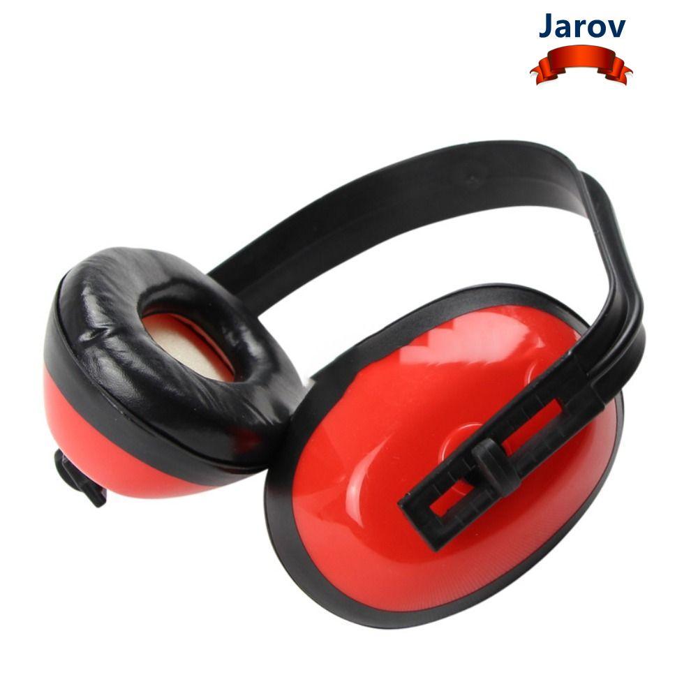 JAROV Ear Defenders, Plastic Red Safety Ear Muffs, Protect Comfort ปรับลดเสียงรบกวน Earmuffs อุตสาหก