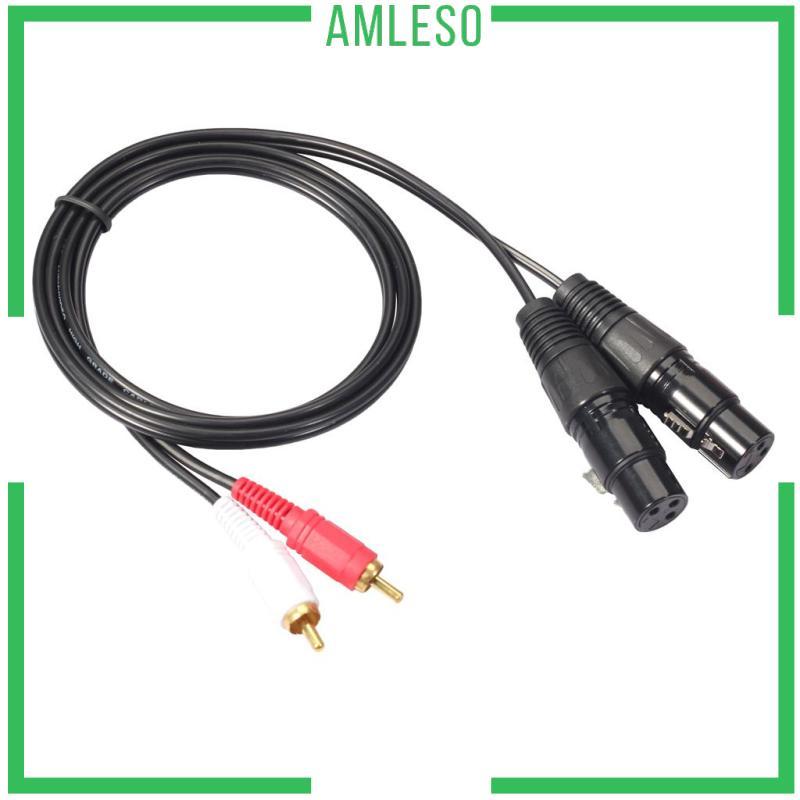 [Amleso] สาย RCA to XLR, แจ็ค RCA Male to Female XLR (2 RCA Stereo to 2 XLR 3 Pin)