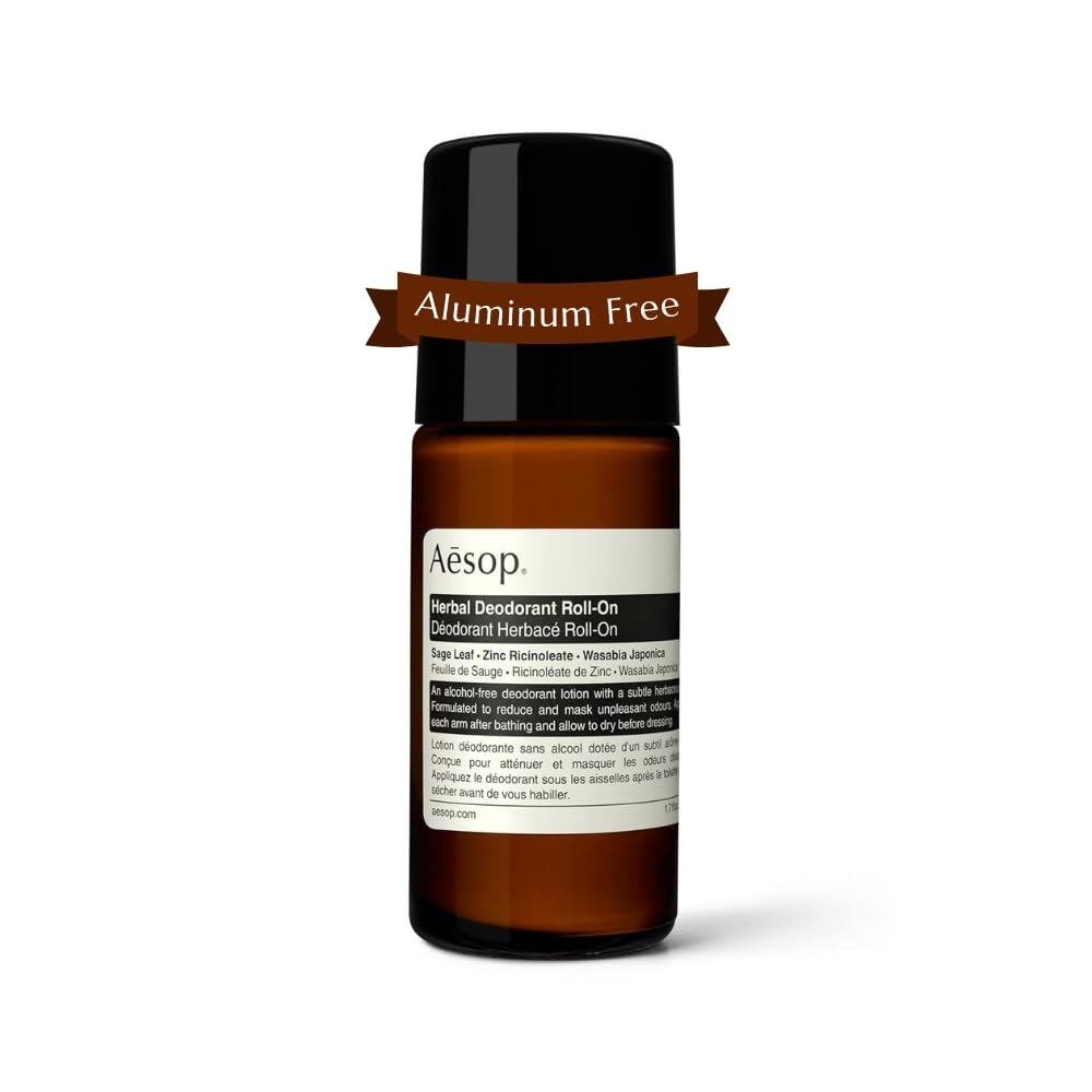 Aesop Herbal Deodorant Roll on | Alcohol & Aluminum Free | Reduces + Masks Underarm Odor | Sage Leaf