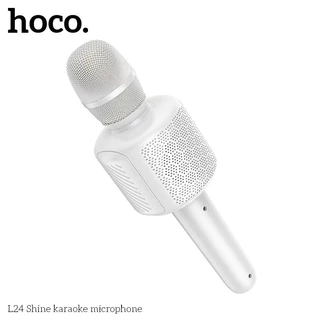 HOCO L24 ไมโครโฟนคาราโอเกะ 2in1 ลำโพงในตัว 5W ไฟ RGB ร้องเพลงได้ทุกที่ ไมค์คาราโอเกะ ไมค์บลูทูธ hc6