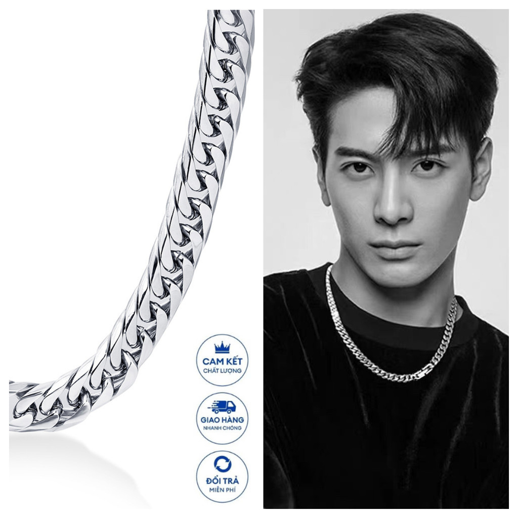 [HCM]สร้อยคอผู้ชายเหล็กไทเทเนียม Cool และ Masculine ที่แข็งแกร่ง 10 มม. DDC10LY618