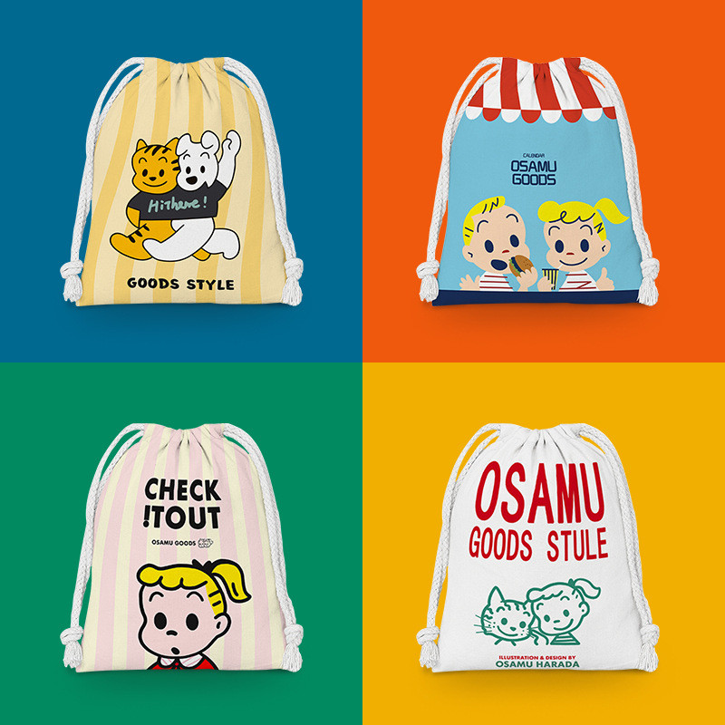 Osamu Goods การ์ตูน Drawstring กระเป๋ากระเป๋าเก็บนักเรียน Bundle กระเป๋าดึงเชือกกระเป๋า Party กระเป๋าเดินทางกระเป๋าแต่งหน้า