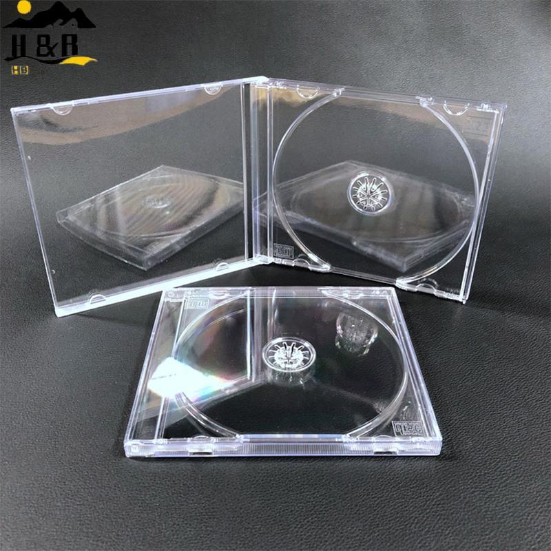 H&B พลาสติกใส Single Piece Disc Case CD Case หนา CD DVD Disc Box Storage Organizer Box Album Box Cases {th}