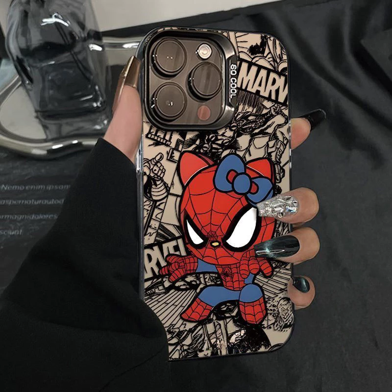 For iPhone เคสไอโฟน ผู้หญิง เวอร์ชั่น Spiderman สองสาม 13 14 11 Pro 16 Pro Max 15 14 PRO 11 MAX X XS MAX XR 7/8PLU