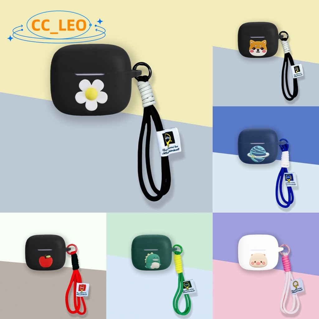 for Honor Choice EarBuds X7e Active Case Cute Daisy Lanyard Cartoon Piggy Silicone Soft Case Suitabl