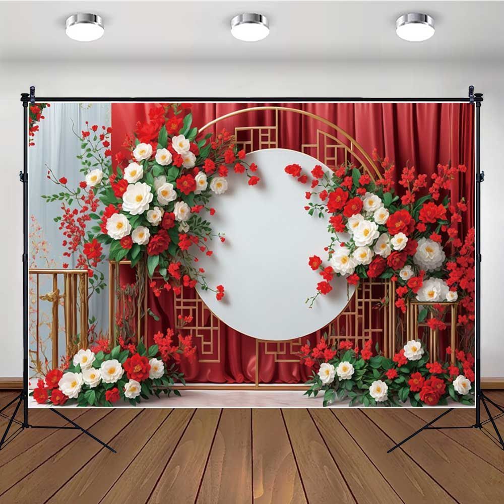สไตล์จีนสีแดงเทศกาลปีใหม่วันปีใหม่พื้นหลังผ้าเทศกาลกลางฤดูใบไม้ร่วงภาพครอบครัวการถ่ายภาพผนังพื้นหลังวันหยุดพรมพิเศษ - รูปที่ 2