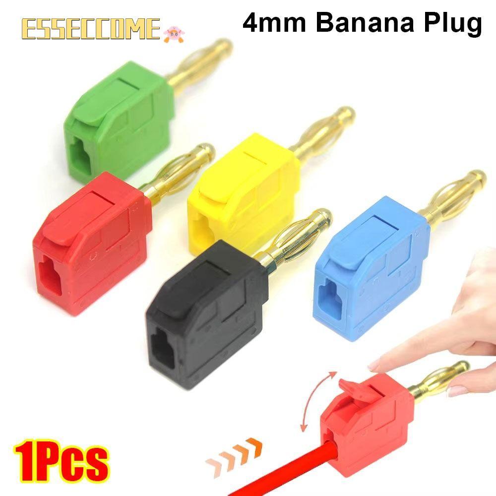 ESSECCOME 1 ชิ้นปลั๊กกล้วย, 4 มม. 32A Quick Connect Banana Jack, ทนทานทองเหลือง Solderless Wire Connector สําหรับลําโพง