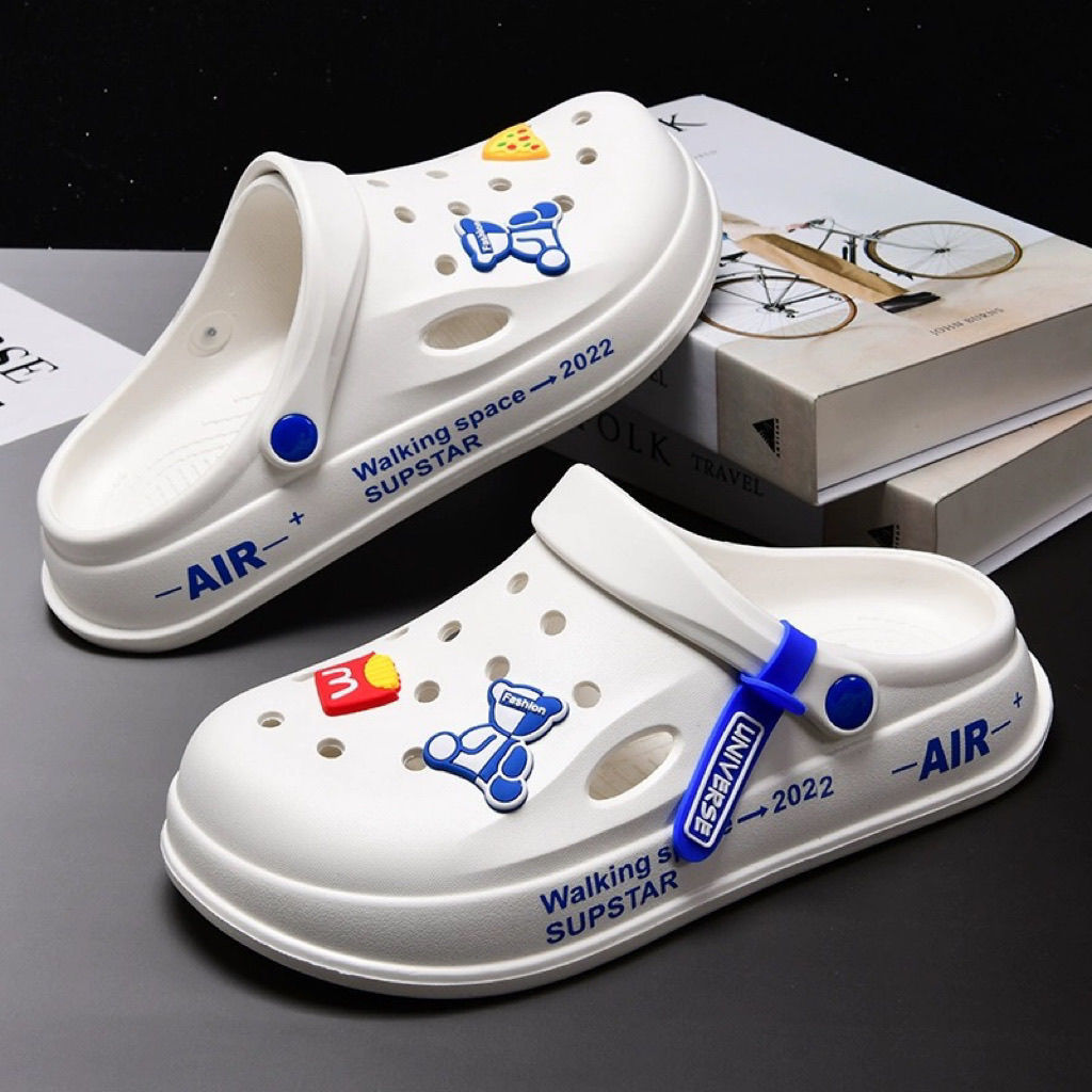 หลุมรองเท้าผู้ชาย 2025 สไตล์ใหม่คู่หนาSoledรองเท้าแตะBaotouรองเท้าแตะAnti-Slip Casual Soft-Soledรองเท้าชายหาด