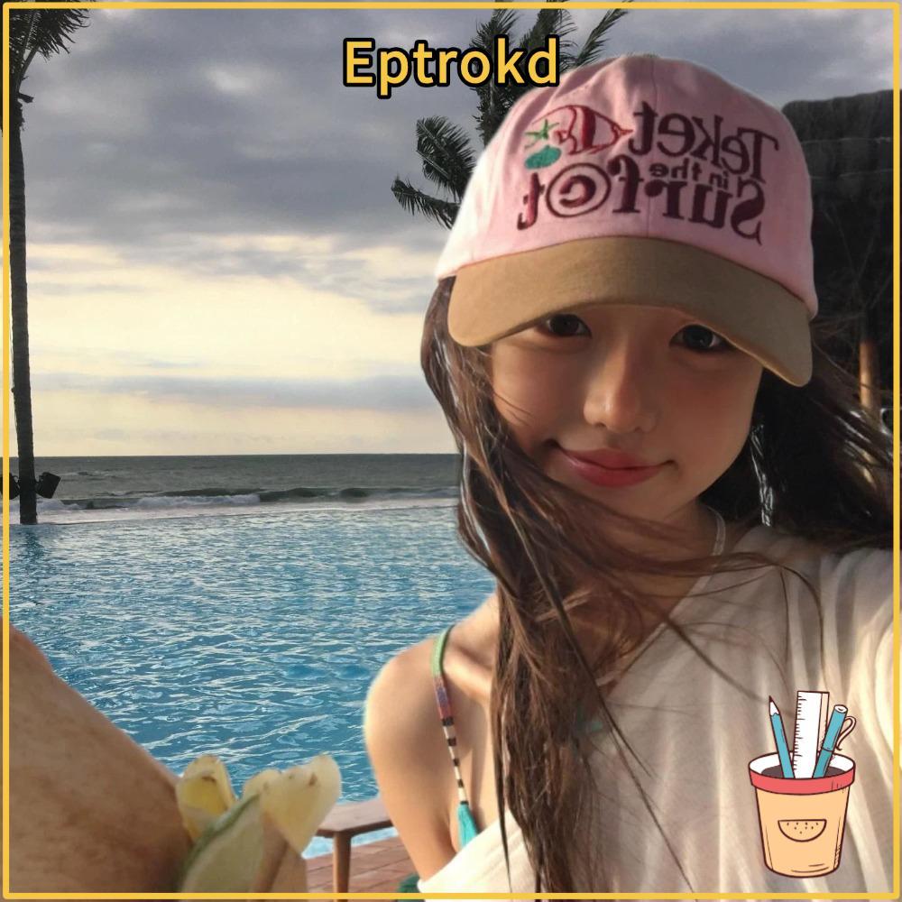 หมวกเบสบอล Etoro ปักลาย ปรับได้ ปกป้องUV ระบายอากาศดี มีลิ้นเป็ดขนาดเล็ก
