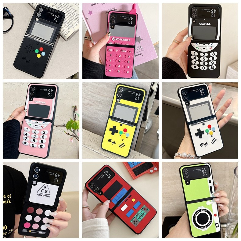 2026 ใหม่สําหรับ Samsung Galaxy Z Flip 7 Z Flip 6 Z Flip 5 Z Flip 4 พับหน้าจอโทรศัพท์มือถือกรณีการ์ตูนสร้างสรรค์โทรศัพท์มือถือรูปร่าง Anti-fall matte PC hard Case