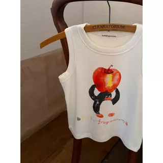 「สินค้าลิขสิทธิ์แท้」IRIS KIDS x Funfun 26ss IKS260345 Rokuku shirt ลายการ์ตูนสุดคิ้วท์ ใส่เล่น ผ้านุ่ม เสื้อกล้ามเด็ก