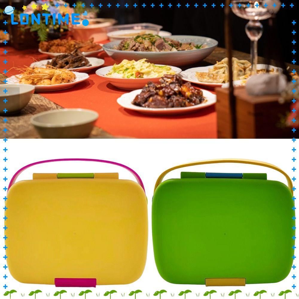 LONTIME Bento Box Microwavable สําหรับนักเรียนพนักงานออฟฟิศพร้อมที่จับสําหรับเด็ก