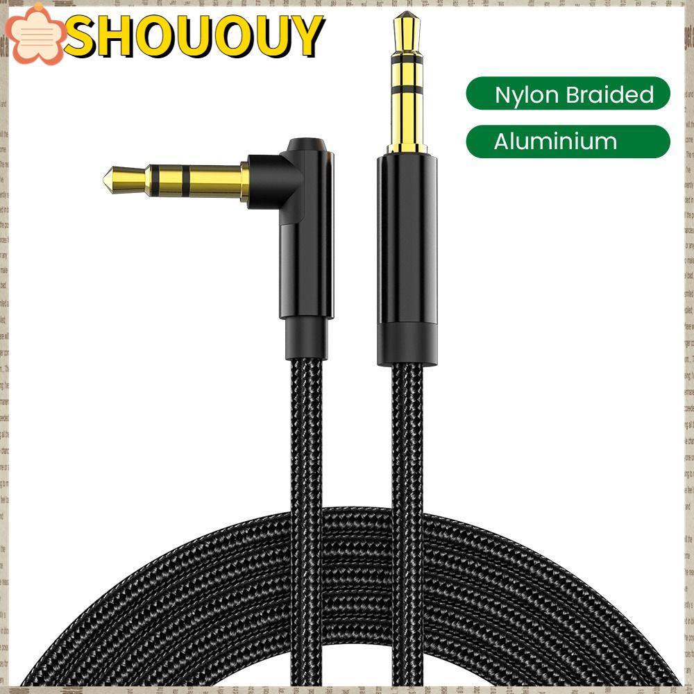SHOUUY แจ็คข้อศอก 3.5 มม. 90 องศา HiFi Aux Cord