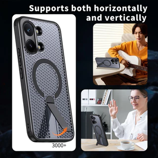 CasePower เคสแม่เหล็กสําหรับ Xiaomi POCO X8 Pro Max X7 Pro F8 Ultra F7 F8 Pro เคสโทรศัพท์วงเล็บมัลติฟังก์ชั่น Hollow การกระจายความร้อนกลางแจ้ง Anti Fall ฝาหลัง
