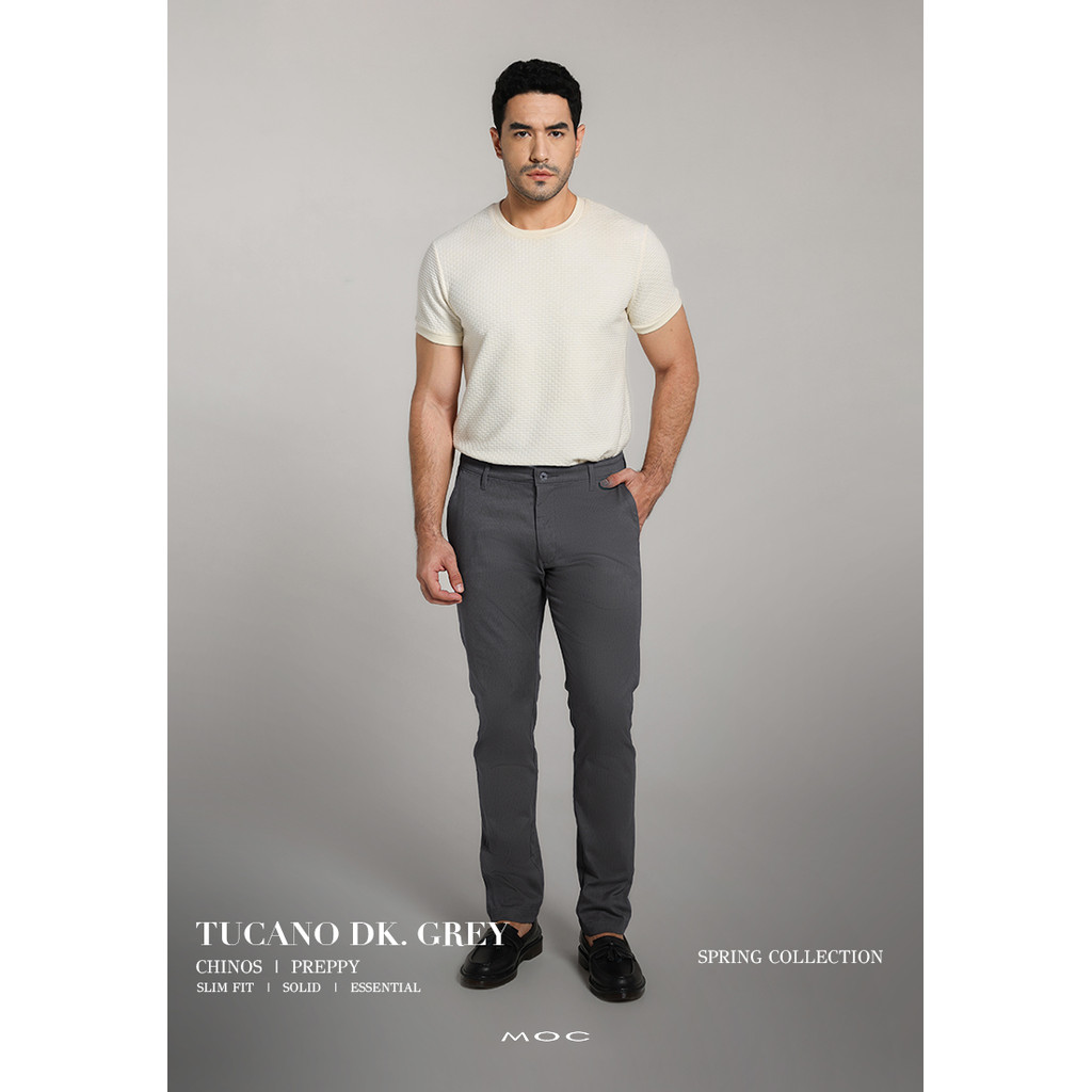 MOC - Tucano Mens Chinos - สีเทาเข้ม