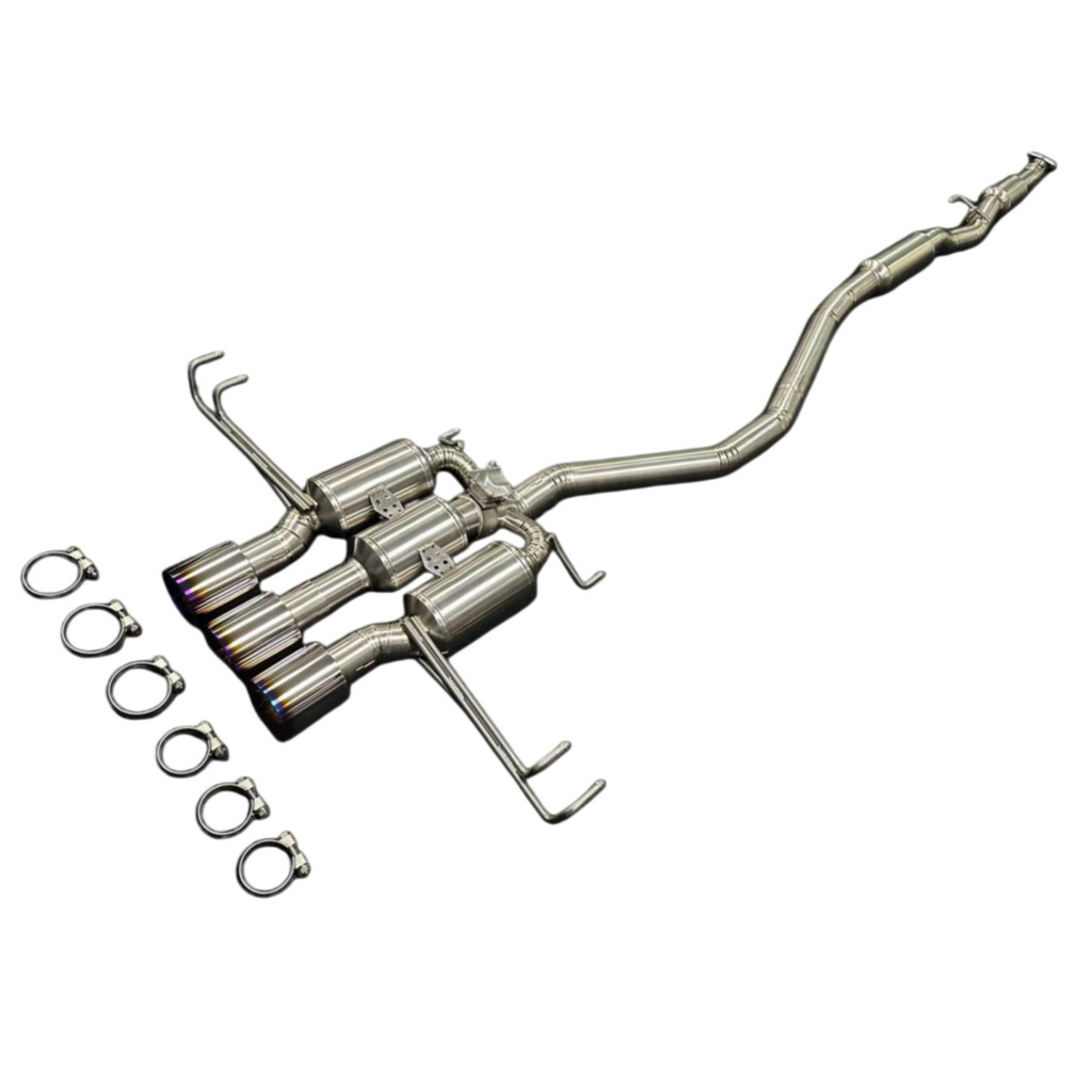 พรีเมี่ยมไทเทเนียม 304 สแตนเลส Catback ระบบท่อไอเสียพร้อมปลายท่อไอเสียเหมาะสําหรับ Honda Civic Type 