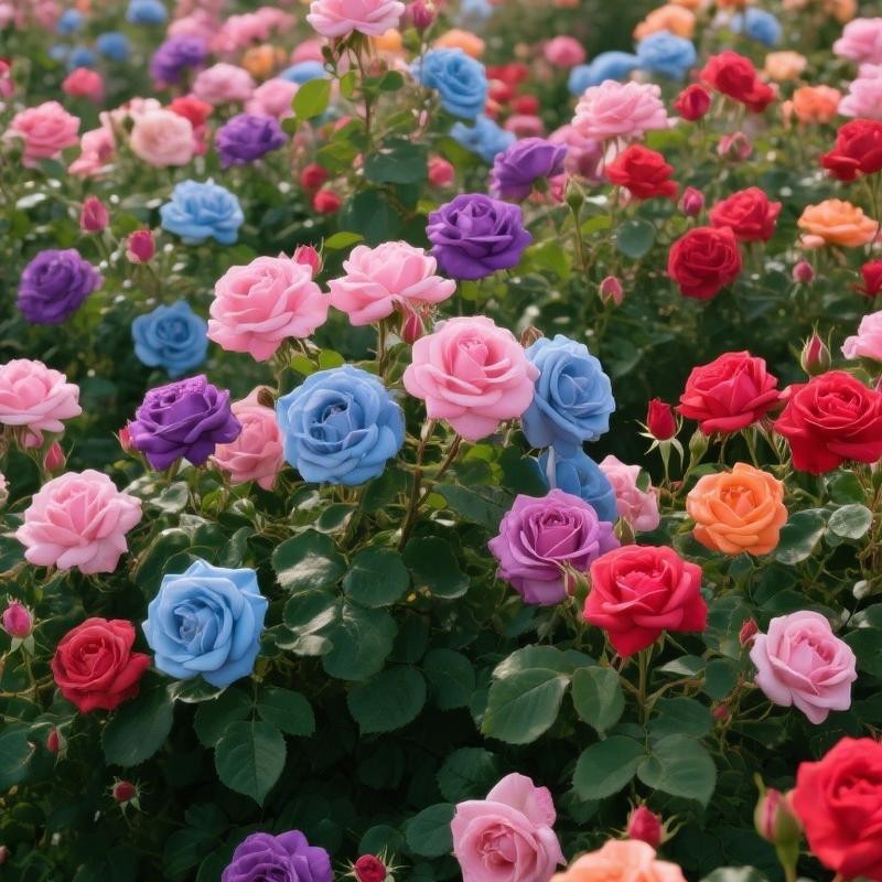 ขายส่ง Roses สีสัน Roses เมล็ดหลากสี Roses Four Seasons Sowing Courtyard ดอกไม้ระเบียงพืช