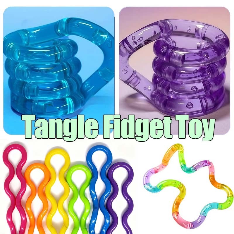 Tangle Twister Decompression ของเล่นยืดหยุ่นยืด Sensory Fidget ความเครียดบรรเทาสําหรับความวิตกกังวล Focus ADHD ออทิสติก