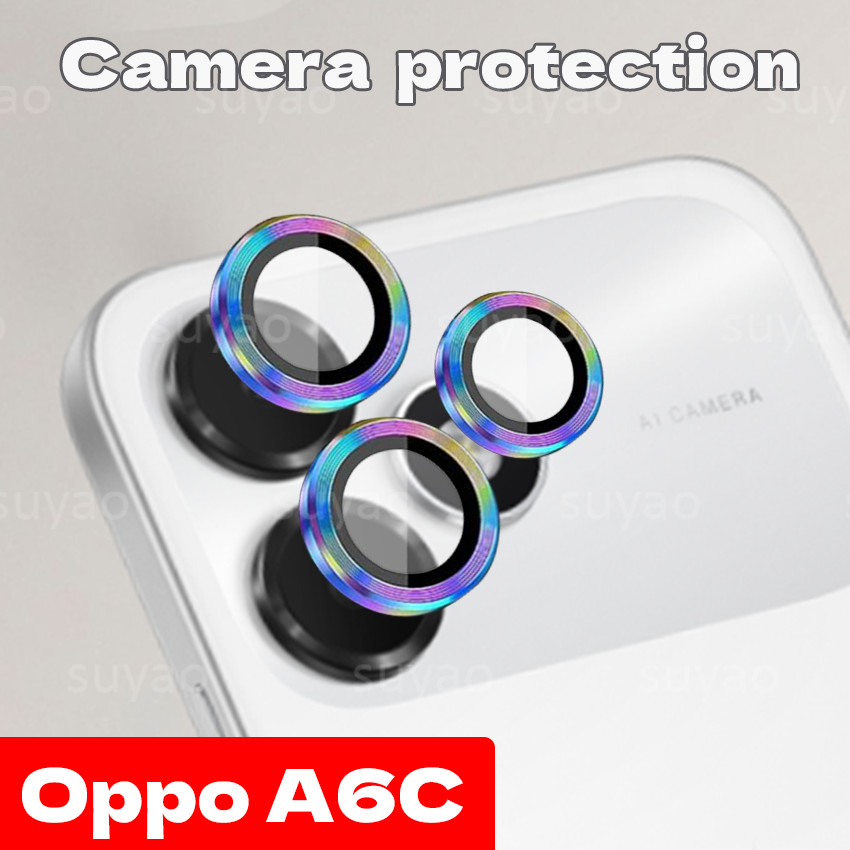 สําหรับOppo A6C 4G 2026 Eagle Eyeกล้องเลนส์ฟิล์มOppoA6C HD ClearกระจกนิรภัยโลหะแหวนPropsหน้าจอ