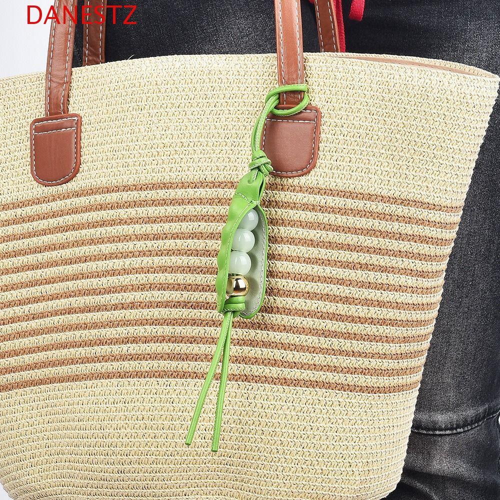 พวงกุญแจและจี้หนังแบบการ์ตูน Pea Pod สไตล์เก๋จากมืออาชีพ สร้อยคอสร้างสรรค์สำหรับผู้หญิง