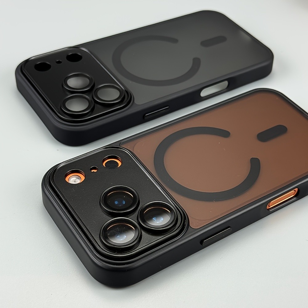 เคสโทรศัพท์ชาร์จไร้สายแม่เหล็กโปร่งแสงด้านหรูหราเหมาะสําหรับ iPhone 17 Pro Max Air 16 15 14 13 Pro Max Plus 17 Promax กันกระแทกกล้องหุ้มเกราะป้องกันกรอบอ่อน