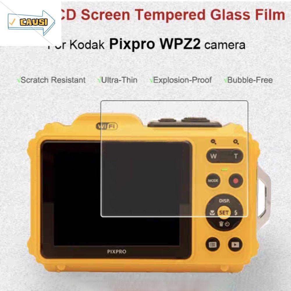 CAUSI สําหรับ Kodak WPZ2 กล้องกระจกนิรภัยหน้าจอ, 9H โปร่งใสกล้องฟิล์มแก้ว,แบบพกพาอุปกรณ์เสริมกล้องดิ