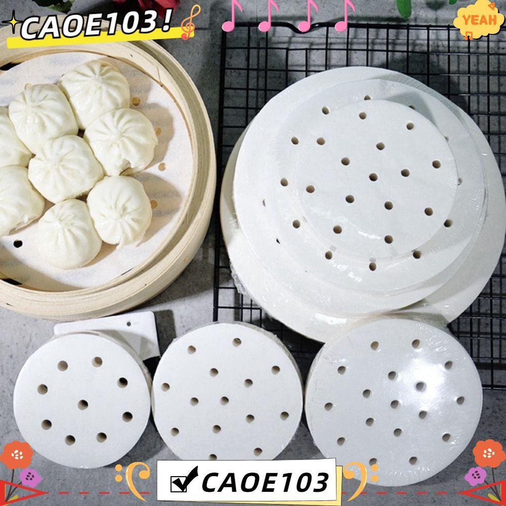 CAOE 100 ชิ้น Buns ขนมอบกระดาษไม่ติด, ทิ้ง 4/5/6/7/8in Steamer กระดาษ, รอบ Buns Pad กระดาษครัวทําอาห