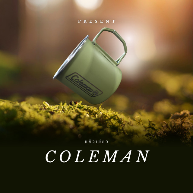 Coleman แก้วแคมป์ปิ้ง สีเขียวเหนี่ยวทรัพย์ (Green Edition) ขนาดพกพา แก้วกาแฟสแตนเลส สไตล์วินเทจ