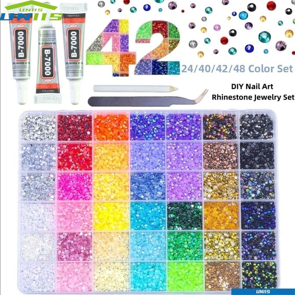 UNIIS ชุดทำด้วยตนเอง RhineStone, คริสตัลระยิบระยับสำหรับงานฝีมือและอุปกรณ์แต่งหน้า