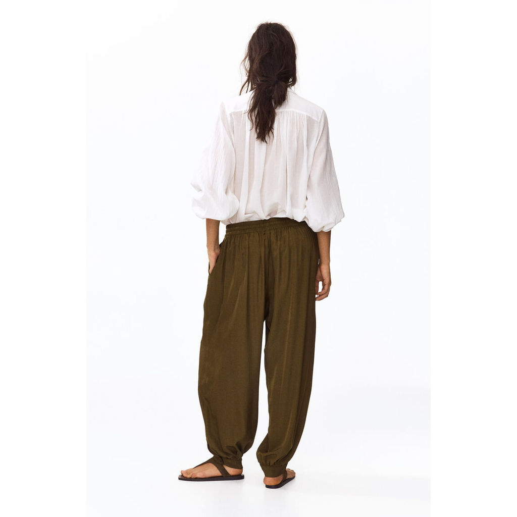 H&M(เอชแอนด์เอ็ม) กางเกงทรงบอลลูนพร้อมเชือกผูกเอว ผู้หญิง 1317477_1