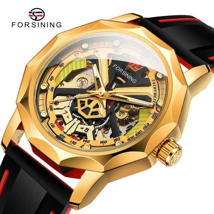 Forsin Mens Automatic Mechanical Watch Multicolor Mechanical Watch นาฬิกาเทป s04.10
