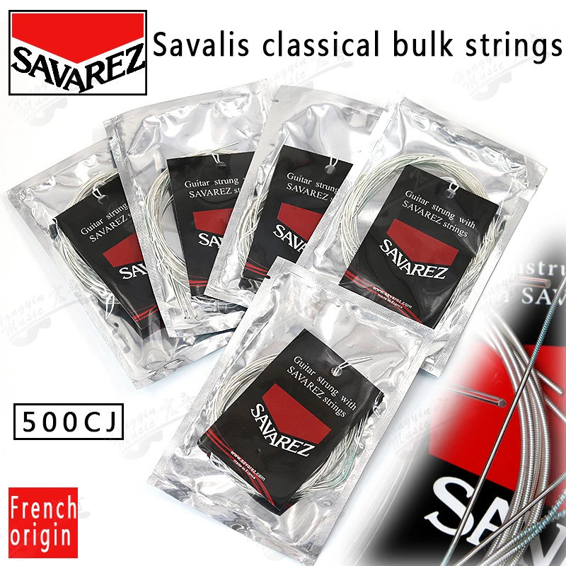 French Savarez 500CJ 500CR 500AJ จํานวนมากสายกีตาร์คลาสสิกชุดไนลอนพร้อมสายแรงดึงสูง