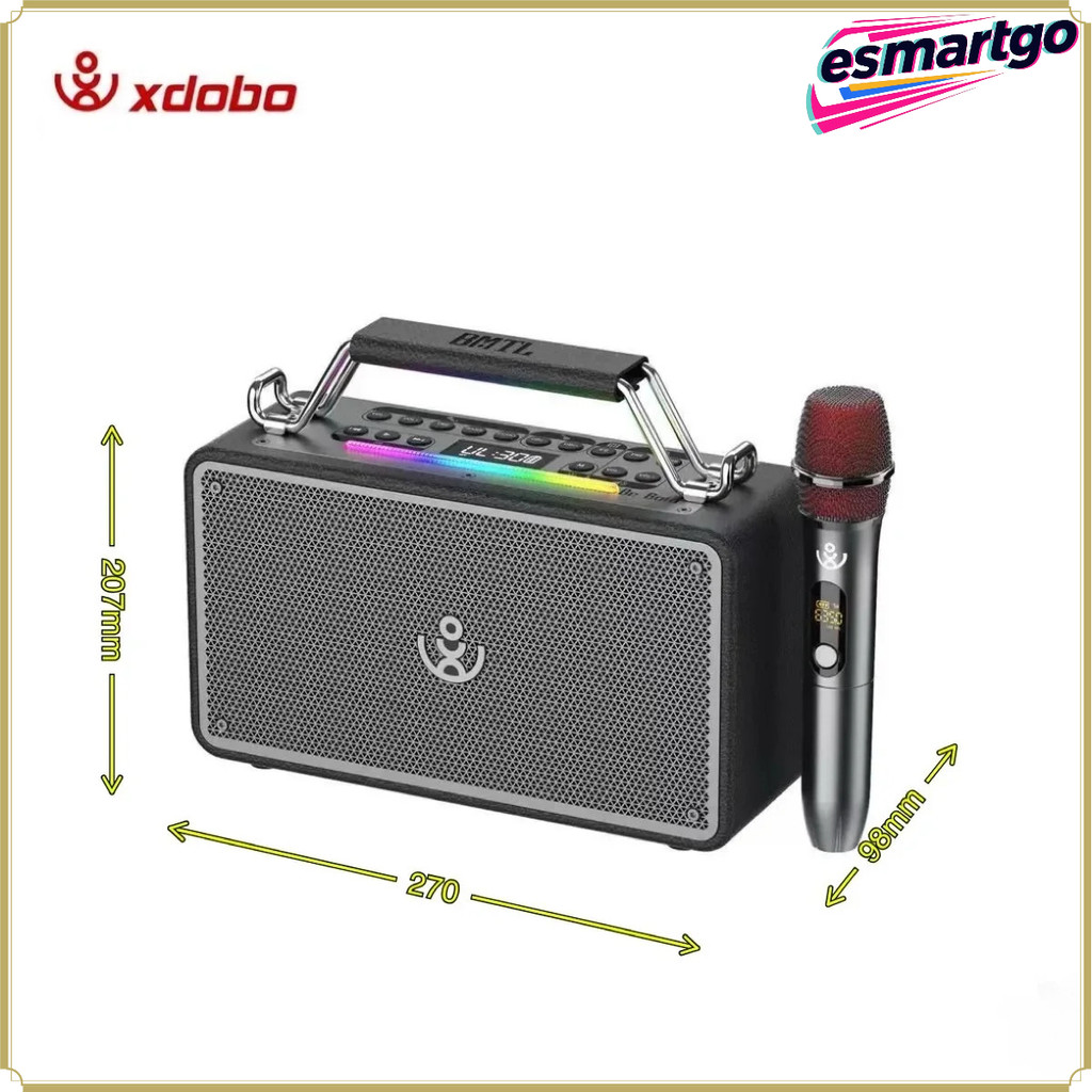 XDOBO Bold Mini ลําโพงบลูทูธสะดวก 80W การ์ดเสียงกลางแจ้งสตรีมมิ่งสดเครื่องมือ KTV แบบบูรณาการพร้อมไม