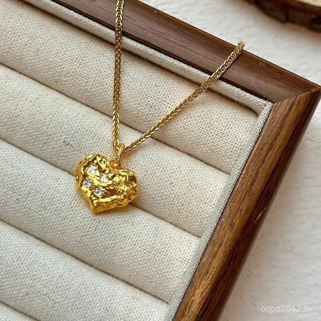 สร้อยคอทอง 18K ลายเฉพาะ Au750 ตกแต่งเพชร สไตล์โมเดิร์น Y8A1