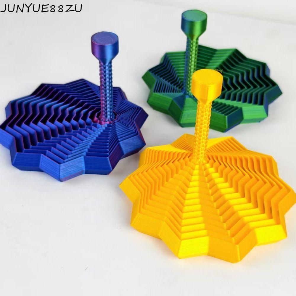JUNYUE88ZU Fractal Fidget Star รุ่น S/M/L ขยายภาพภาพภาพภาพลวงตาหกเหลี่ยม, ตลก 3D พิมพ์เรขาคณิตออกแบบ