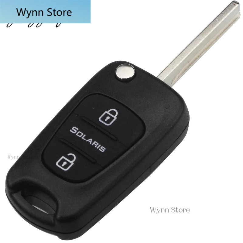 Jinyuqin 3 ปุ่มเปลี่ยนรถพลิกพับคีย์เชลล์ที่ว่างเปล่าระยะไกล Fob SHELL สําหรับ Hyundai Solaris Wynn S