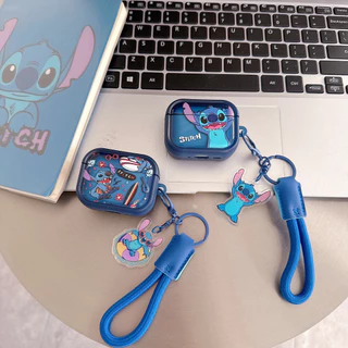 กรอบรูปสีฟ้าและสีส้ม เคสใสกันกระแทกสําหรับ AirPods Pro 3/4 พร้อมจี้ห้อย สไตล์ใหม่ รองรับ AirPods Pro 2 Gen 4ANC