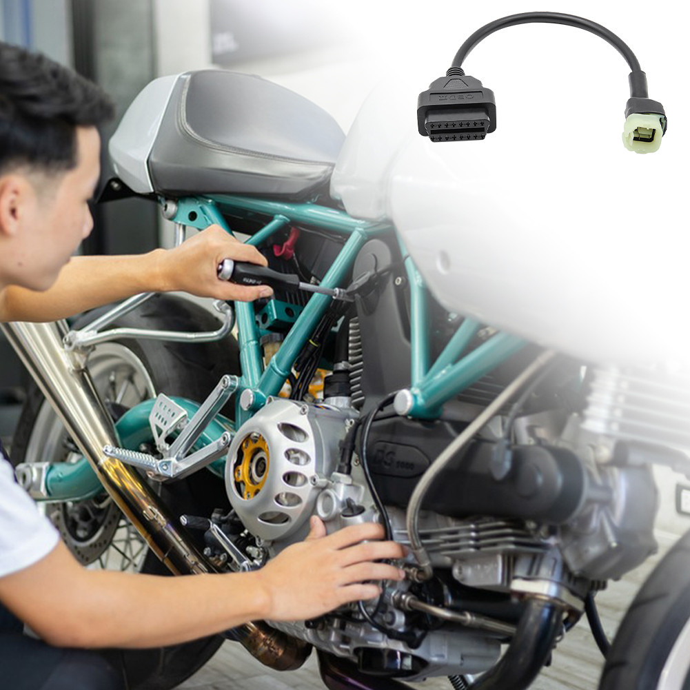 สายอะแดปเตอร์ OBD2 สำหรับ 4Pin และ 6Pin วัสดุทนทาน รองรับการวินิจฉัยรถมอเตอร์ไซค์