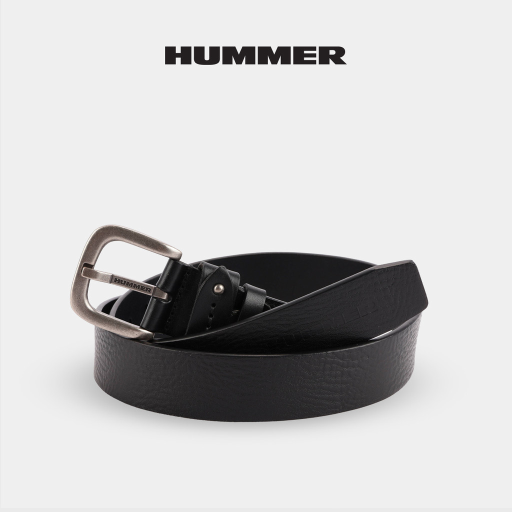 Hummer Men Leather Tongue Buckle Belt / Hummer Mens Leather Belt