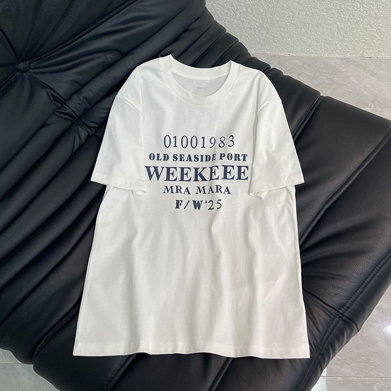 UI8G Spring and summer women's tops with printed letters, fashionable short-sleeve cotton T Women's 