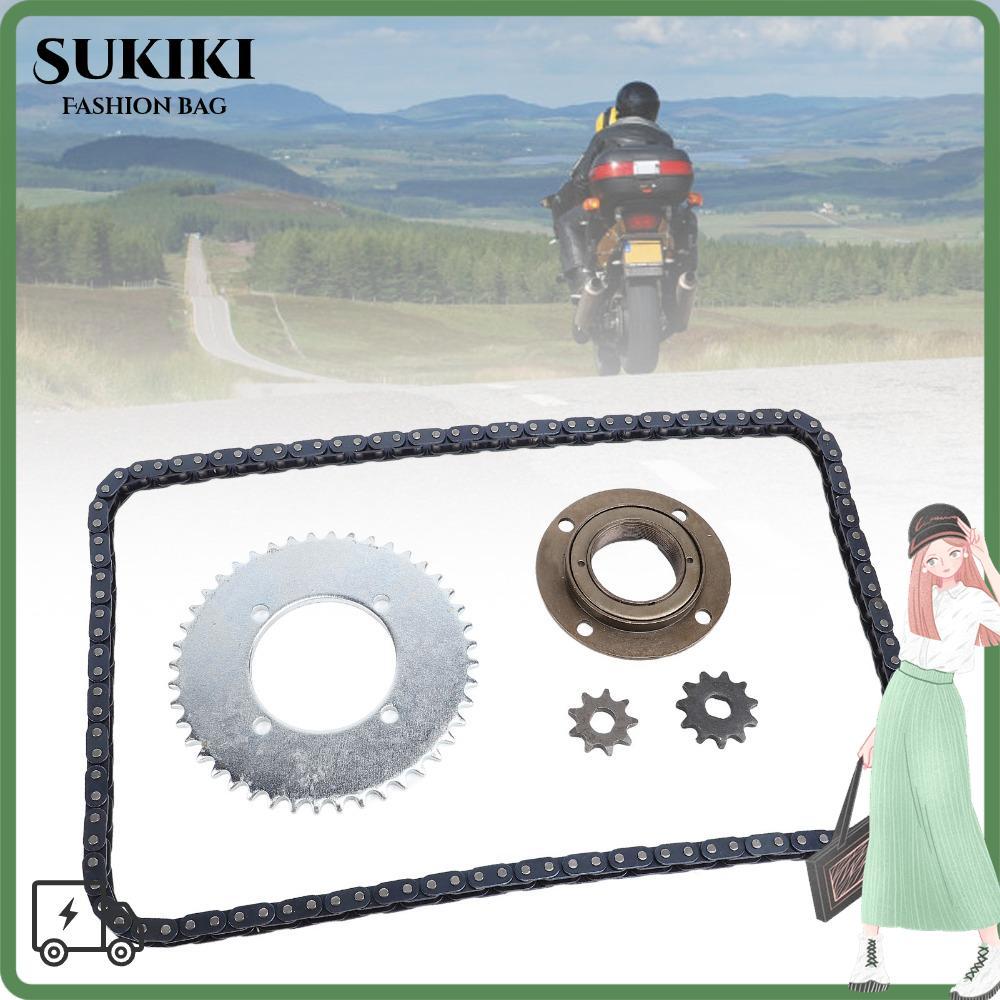 SUKIKI T8F ชุดโซ่เกียร์สำเร็จรูป 44T 116 Links คุณภาพคงทน เพลาลอยด้านหน้าและด้านหลังแบบไร้ฟันเฟือง ส