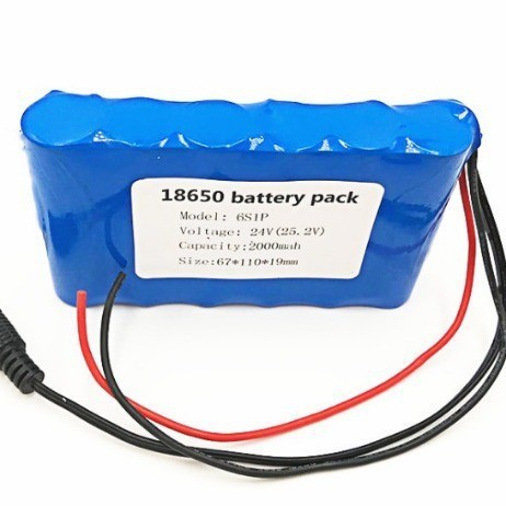 18650 แบตเตอรี่ลิเธียม 6S1P 24V 2,000mah แบตเตอรี่ลิเธียมแบตเตอรี่ Pack พร้อม BMS + Charger