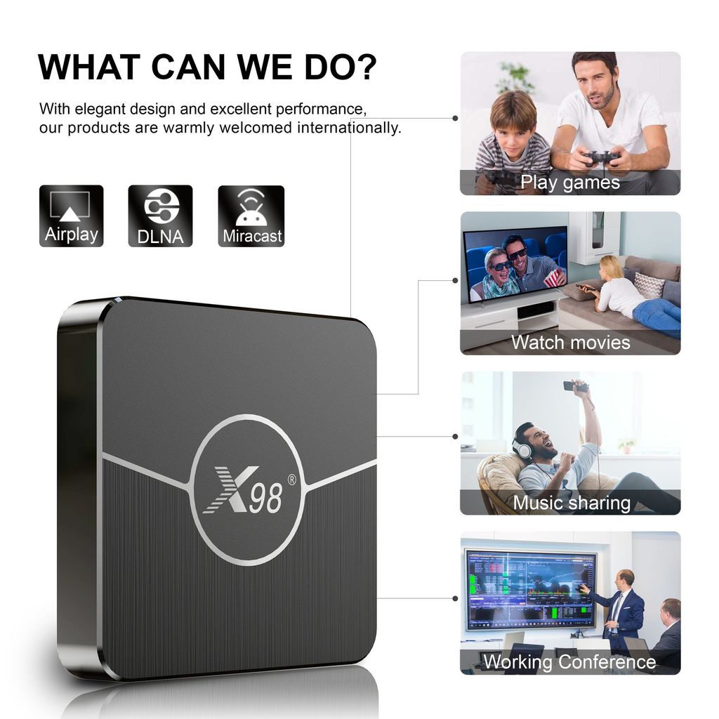 X98 PLUS Jingchen S905W2 Master Control 4K HD Android 11 ระบบ