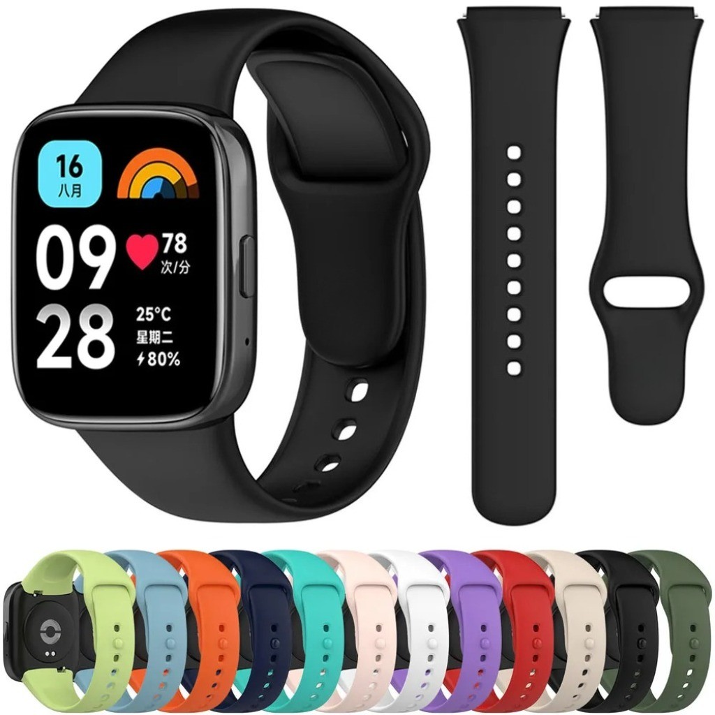 สายรัดซิลิโคนอ่อนนุ่มสําหรับเล่นกีฬาสําหรับ Redmi Watch 3 Active Redmi Watch 3 Lite