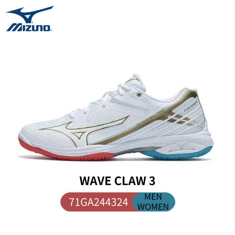 รองเท้าแบดมินตัน Mizuno Wave Claw 3 สีขาว เหมาะสําหรับผู้ชายผู้หญิง ILQ2