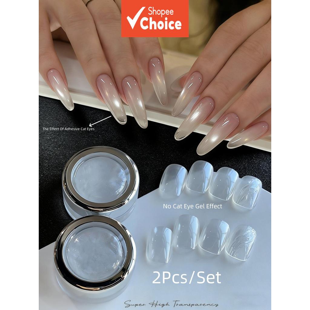 ชุดแต่งเล็บพร้อม Chrome 2 ชิ้น/เซ็ต, Mermaid & Sparkling Electroplated Powders สําหรับเจลโปแลนด์