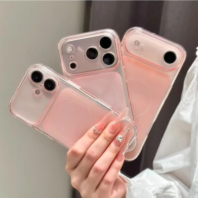 เคสไอโฟน For iPhone 17Pro Max 17 16 13 11 15 14 12 Air 16 Pro เคสโทรศัพท์แม่เหล็ก ฝาหลังแบบใส บางเฉียบ เปลือกนิ่มฝ้า