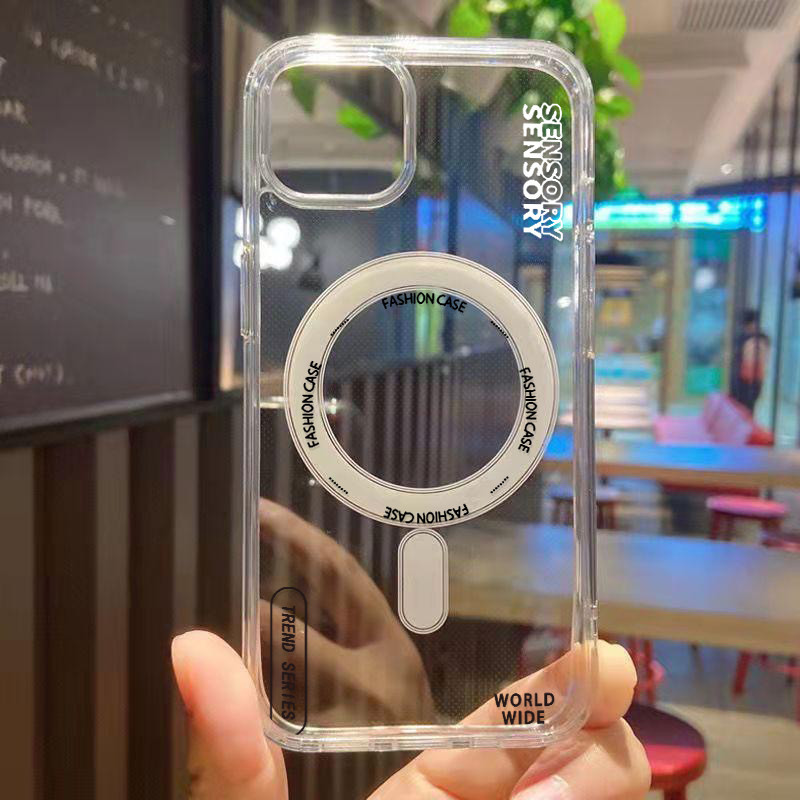 🌈แม่เหล็ก เคสใสกันกระแทก เคสสําหรับไอโฟน เคสชาร์ได้ สำหรับ IPhone 11 12 13 14 15 16 17 PRO MAX 7 8 PLUS X/XS XR