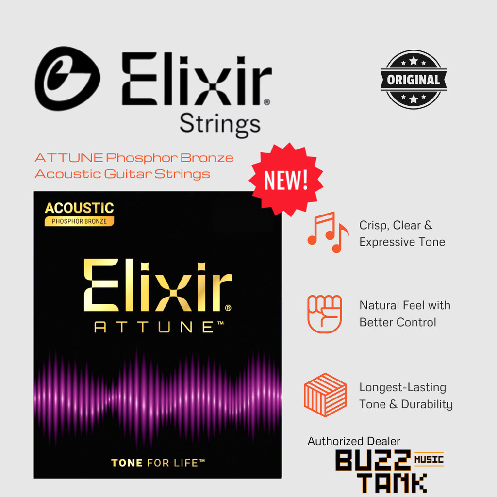 สายกีต้าร์โปร่ง Elixir ATTUNE Phosphor Bronze